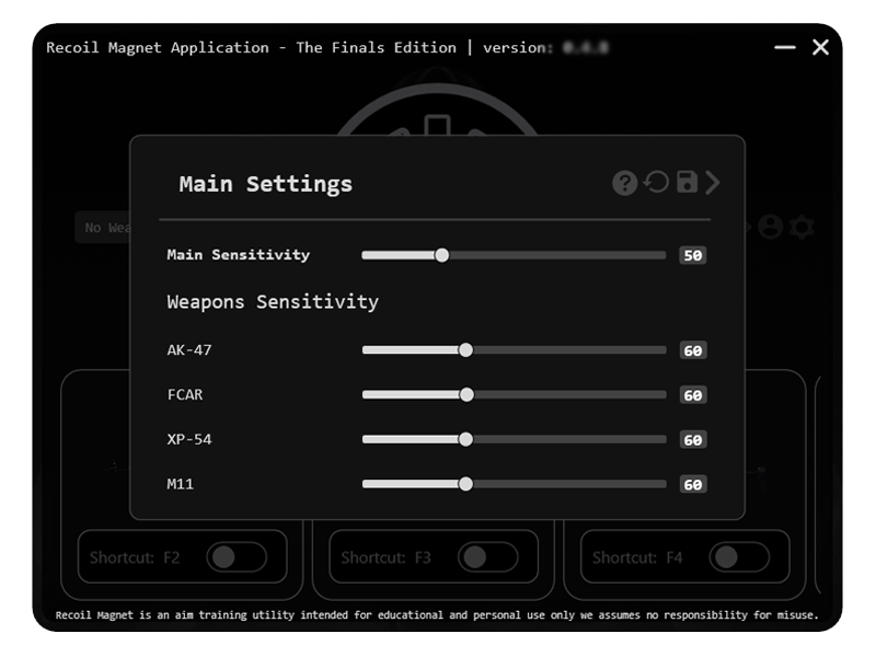 Settings screen screenshot